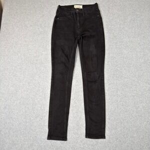 Free People Black Mid Rise Skinny Jeans Womens Size 25 Stretch Casual